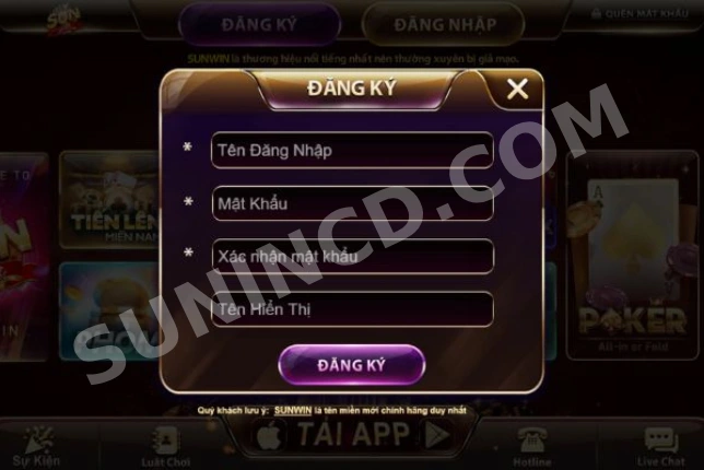 sunwincdcom đăng ký